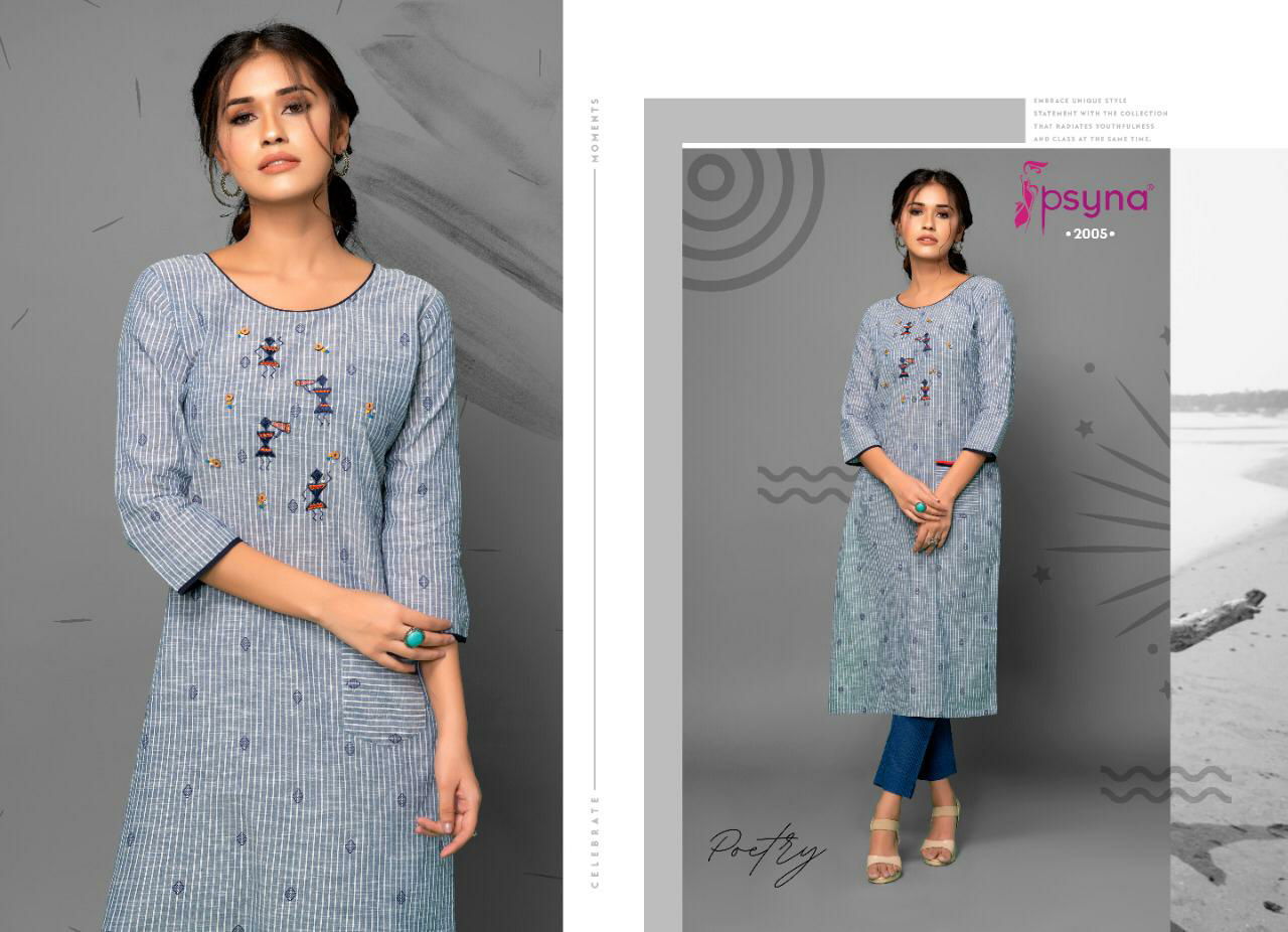 Poetry Vol 2 Psyna Cotton Designer Kurtis Catalog